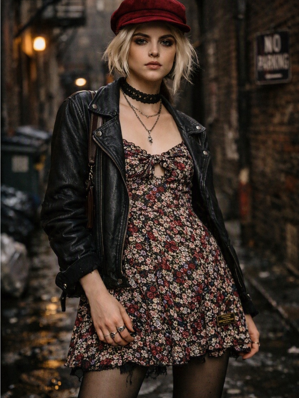 Valfre Anna Karina Dark Dainty Floral Dress S Retro Renaissance Grunge Romantic